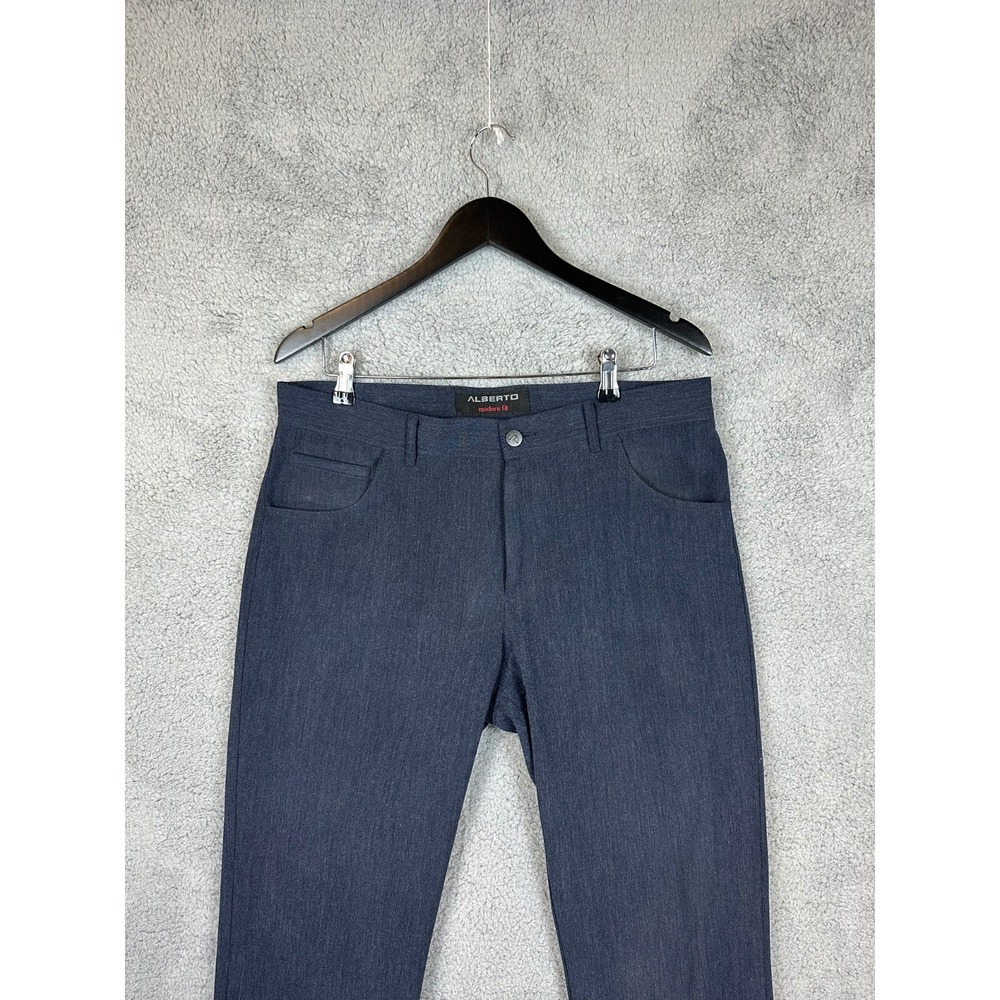 Alberto Mens Stone Dress Pants Size 34x34 Gray Modern Fit Ceramica Straight